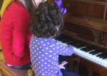 Isabelle and Joanna at the piano during today's session.